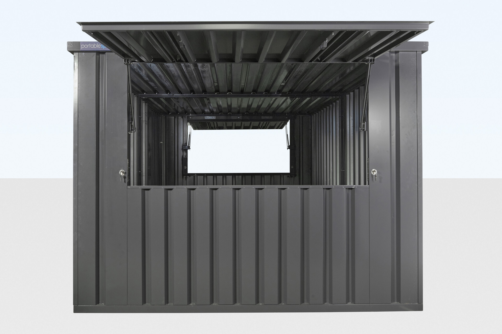 3m x 4 2m Side Linked Flat Packed Kiosk Bundle RAL7015