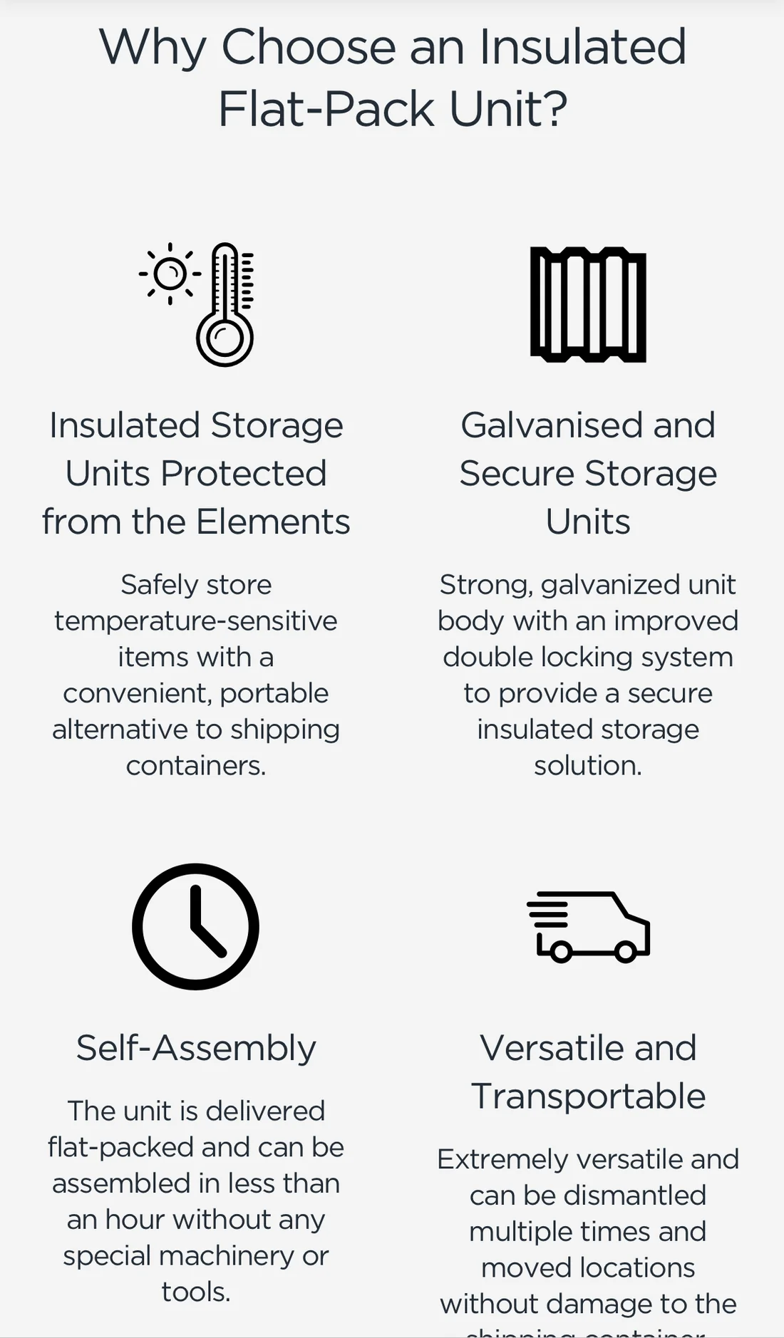 Insulated Flat Pack Containers Insulated Flat Pack Storage Solutions Size 3m x 2m