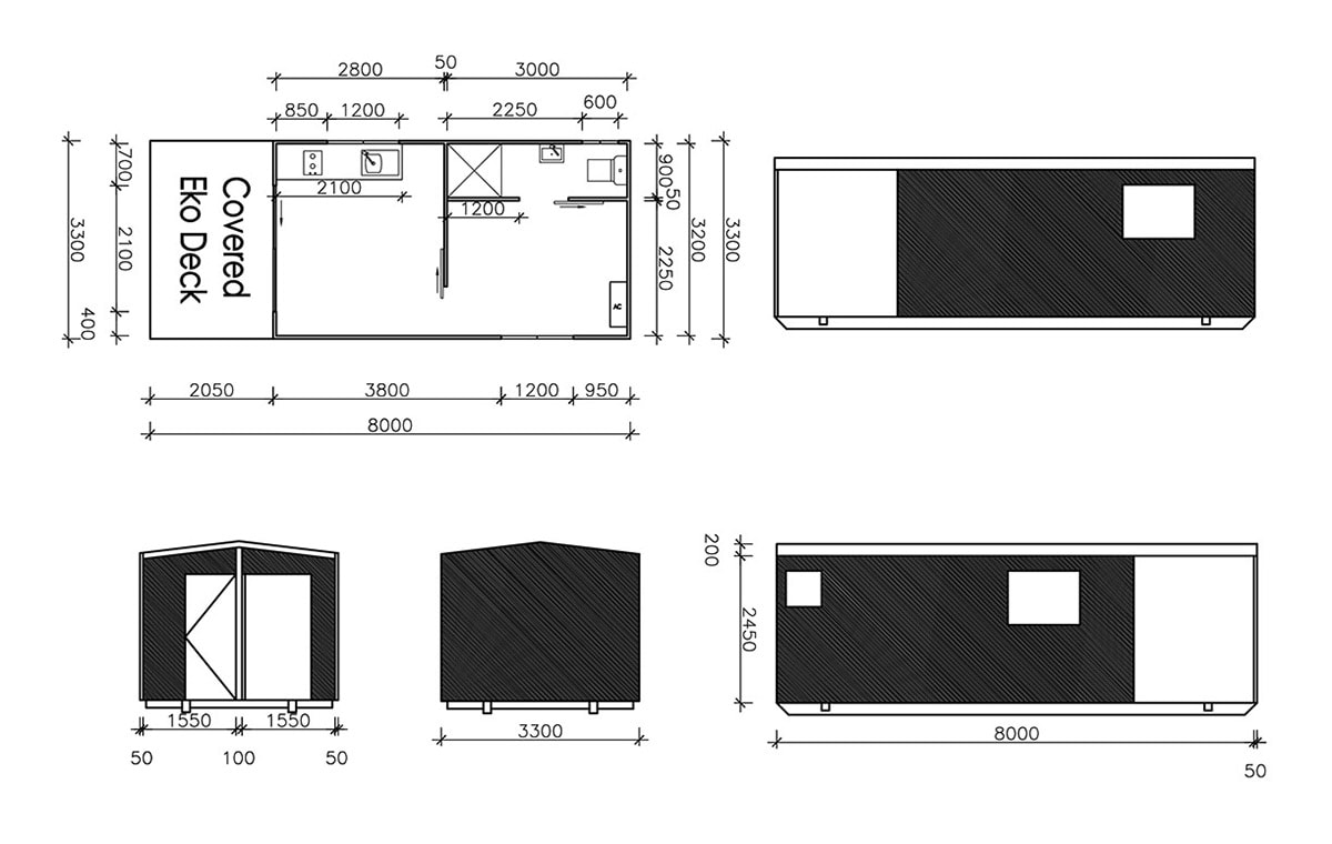 1 Bedroom Portable Cabin With Verandah